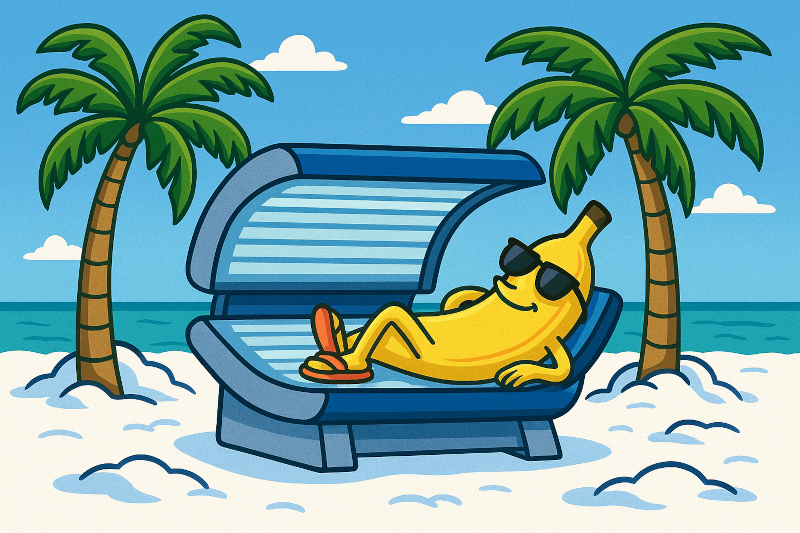 Banane im Solarium